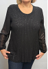 PLISSERAD CHIFFONBLUS MED GLITTER 2